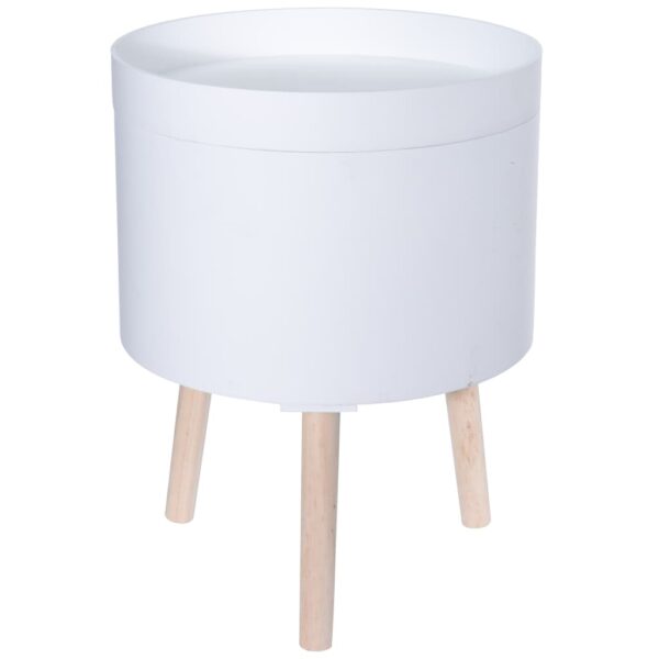 Home&Styling Sidebord med oppbevaringsboks MDF og tre hvit