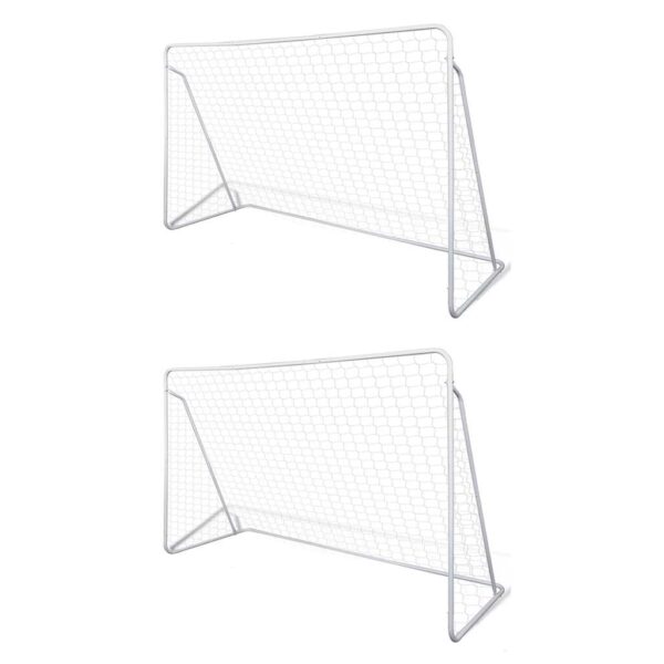 vidaXL Fotballmål stål 2 stk 240x90x150 cm