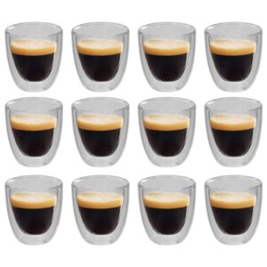 vidaXL Dobbeltvegget espressoglass 12 stk 80 ml