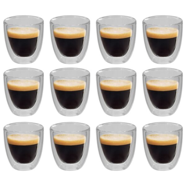 vidaXL Dobbeltvegget espressoglass 12 stk 80 ml