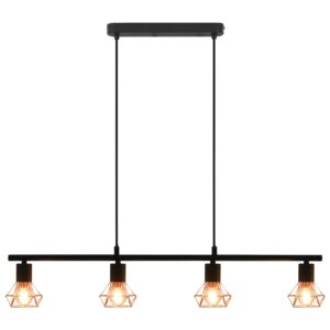 vidaXL Taklampe med glødelamper 4 W svart og kobber 80 cm E14