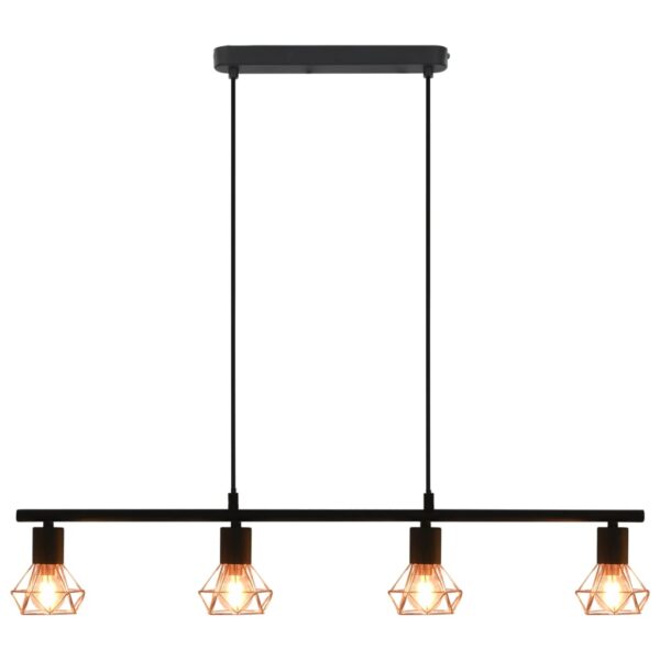 vidaXL Taklampe med glødelamper 4 W svart og kobber 80 cm E14