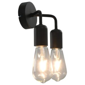 vidaXL Vegglampe svart E27