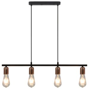 vidaXL Taklampe svart og kobber 80 cm E27