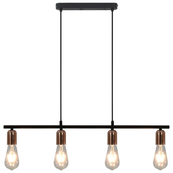 vidaXL Taklampe svart og kobber 80 cm E27