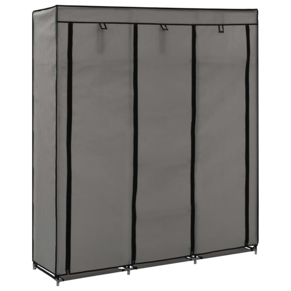 vidaXL Garderobe med skap og stenger grå 150x45x175 cm stoff