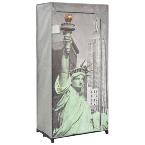 vidaXL Garderobe New York 75x45x160 cm stoff