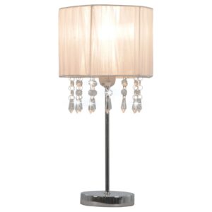 vidaXL Bordlampe hvit rund E27