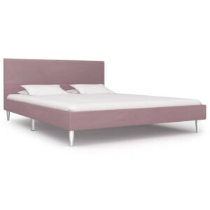 vidaXL Sengeramme rosa stoff 160x200 cm