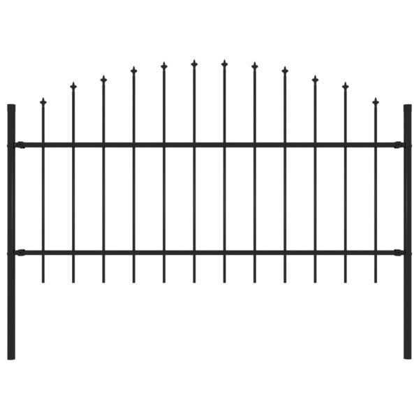vidaXL Hagegjerde med spydtopp stål (1-1