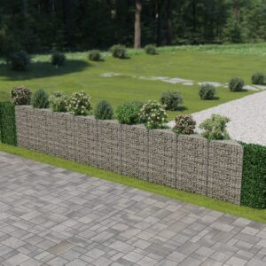 vidaXL Gabion galvanisert stål 630x30x100 cm