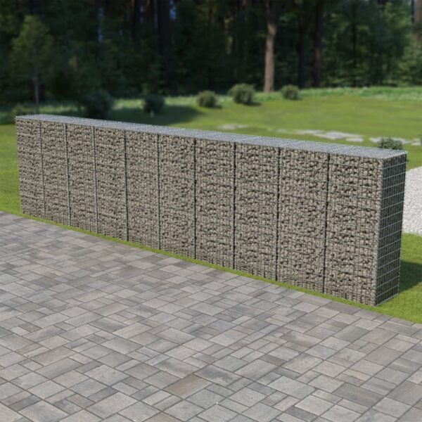 vidaXL Gabion med topp- og bunndekke galvanisert stål 600x50x150 cm