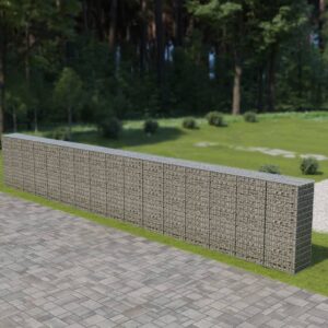 vidaXL Gabion med topp- og bunndekke galvanisert stål 900x50x150 cm