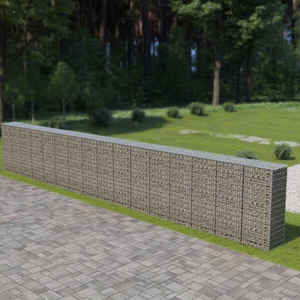 vidaXL Gabion med topp- og bunndekke galvanisert stål 900x50x150 cm