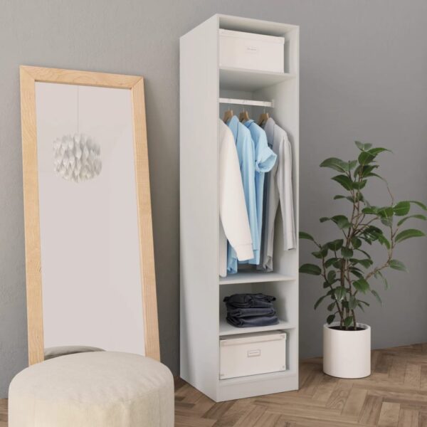 vidaXL Garderobe hvit 50x50x200 cm konstruert tre