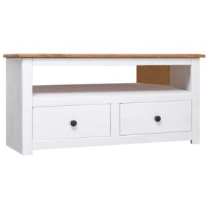 vidaXL TV-hjørneskap hvit 93x49x49 cm heltre furu Panama Range