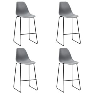 281504 vidaXL Bar Stools 4 pcs Grey Plastic