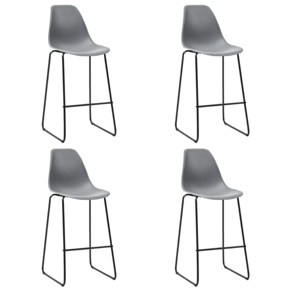 281504 vidaXL Bar Stools 4 pcs Grey Plastic