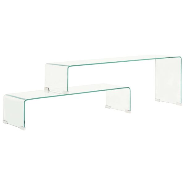 vidaXL Salongbord 2 deler 90x30x20/110x30x40 cm herdet glass