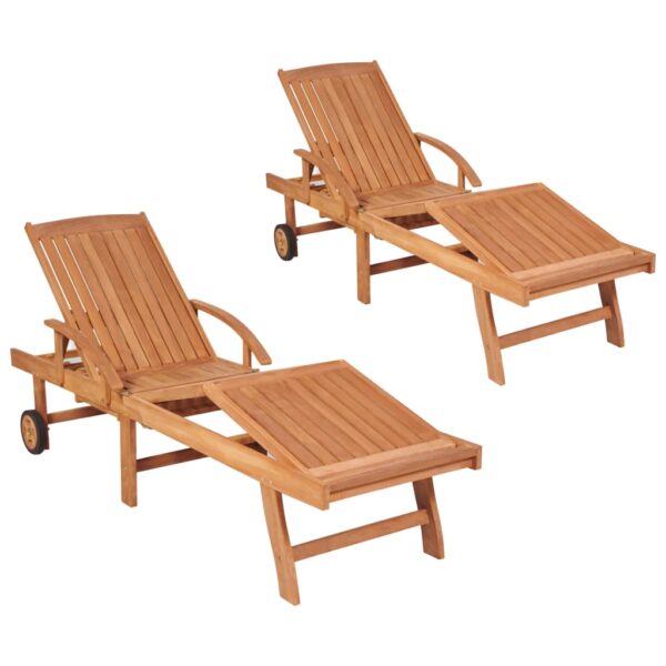 vidaXL Solsenger 2 stk heltre teak