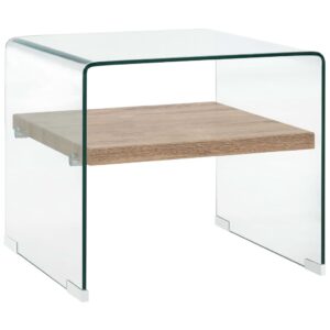 vidaXL Salongbord klart 50x50x45 cm herdet glass