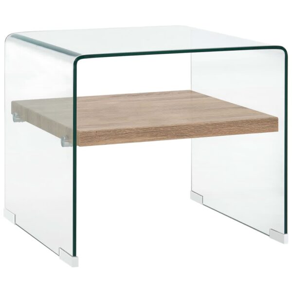 vidaXL Salongbord klart 50x50x45 cm herdet glass