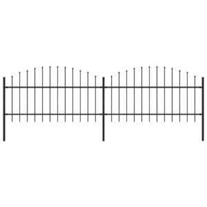 vidaXL Hagegjerde med spydtopp stål (1-1