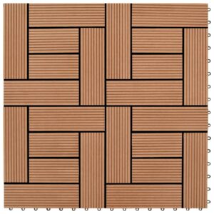 vidaXL Terrassebord 22 stk WPC 30x30 cm 2 kvm WPC brun