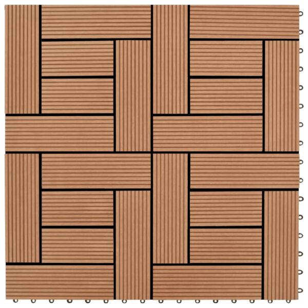 vidaXL Terrassebord 22 stk WPC 30x30 cm 2 kvm WPC brun