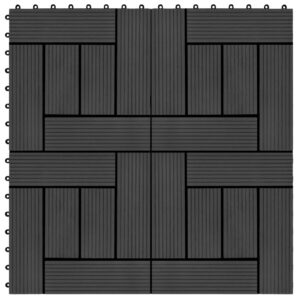 vidaXL Terrassebord 22 stk 30x30 cm 2 kvm WPC svart