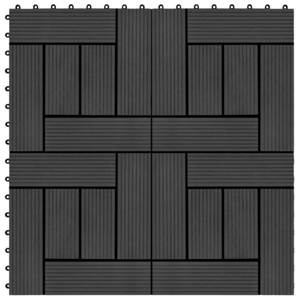 vidaXL Terrassebord 22 stk 30x30 cm 2 kvm WPC svart