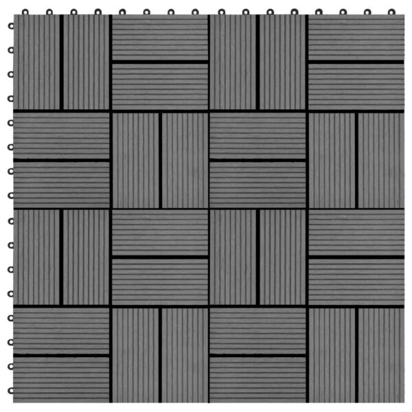 vidaXL Terrassebord 22 stk 30x30 cm 2 kvm WPC grå