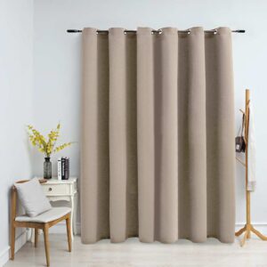 vidaXL Lystett gardin med metallringer beige 290x245 cm