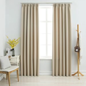 vidaXL Lystette gardiner med kroker 2 stk beige 140x245 cm