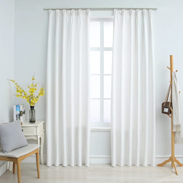 vidaXL Lystette gardiner med kroker 2 stk offwhite 140x245 cm