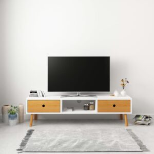 vidaXL TV-benk hvit 120x35x35 cm heltre furu