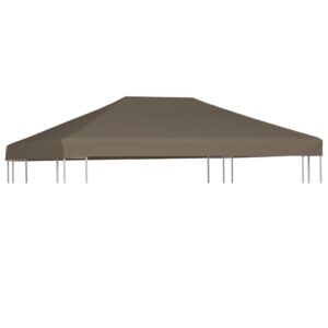 vidaXL Toppduk til paviljong 310 g/m² 3x3 m gråbrun