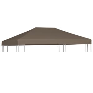 vidaXL Toppduk til paviljong 310 g/m² 3x4 m gråbrun