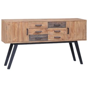 vidaXL Sideskap 110x30x75 cm heltre teak