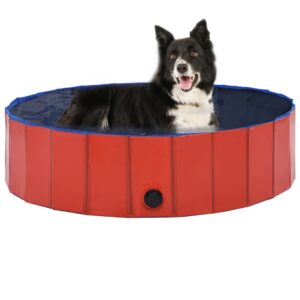 vidaXL Sammenleggbart hundebasseng rød 120x30 cm PVC