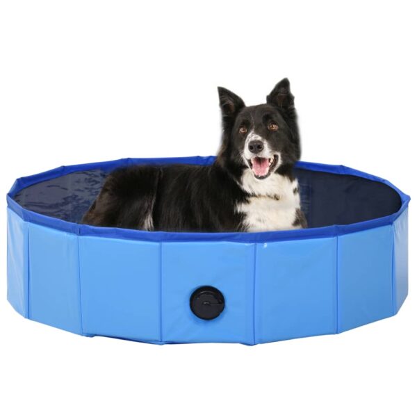 vidaXL Sammenleggbart hundebasseng blå 80x20 cm PVC