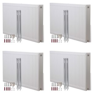 vidaXL Konveksjonsradiator med bunnkontakter 4 stk 120x10x60 cm