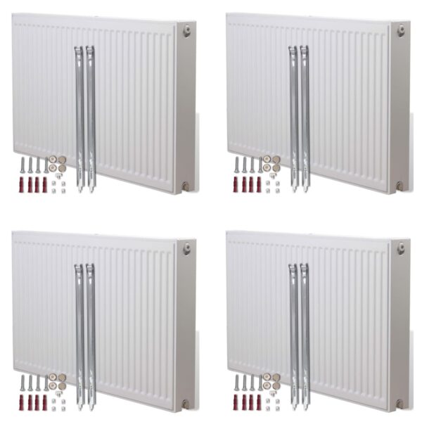 vidaXL Konveksjonsradiator med bunnkontakter 4 stk 120x10x60 cm