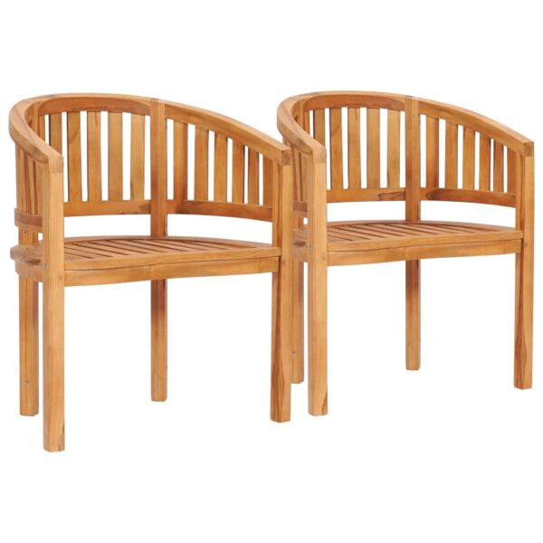 vidaXL Stoler bananformet 2 stk heltre teak