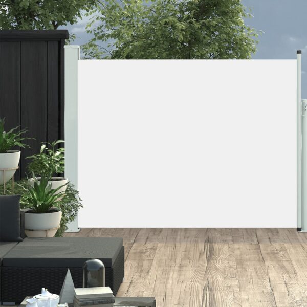 vidaXL Uttrekkbar sidemarkise 170x500 cm kremhvit