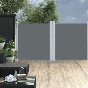 vidaXL Uttrekkbar sidemarkise 120x600 cm antrasitt