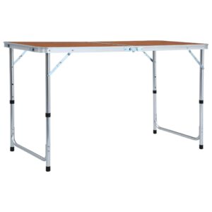 vidaXL Sammenleggbart campingbord aluminium 120x60 cm