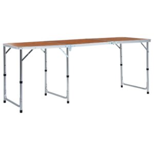 vidaXL Sammenleggbart campingbord aluminium 180x60 cm