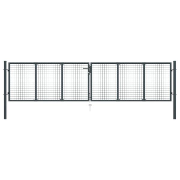 vidaXL Hageport netting galvanisert stål 400x125 cm grå