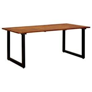 vidaXL Hagebord med U-ben 180x90x75 cm heltre akasie